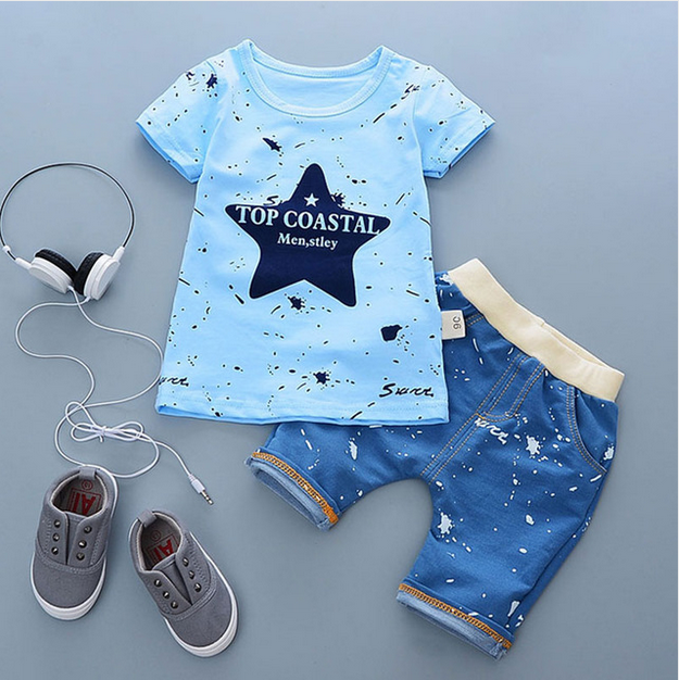 Summer Baby Clothing Sets Baby Boy Cotton T-shirt Shorts 2Pcs outfits