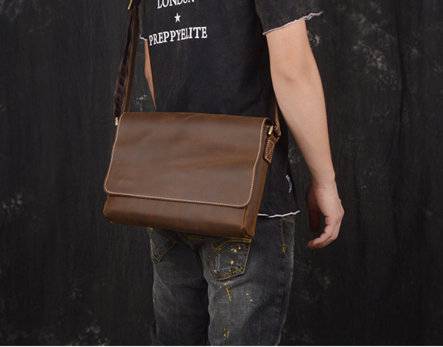 Handmade Vintage Men's Shoulder Bag - Minihomy