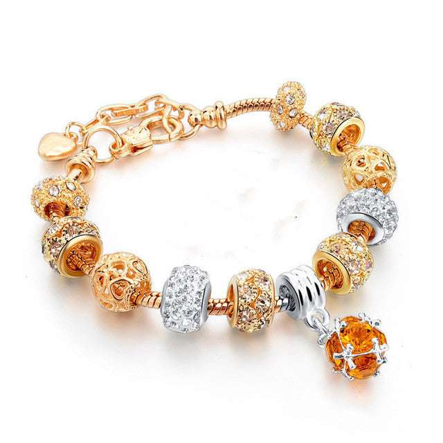 Gold-plated heart beaded bracelet - Minihomy