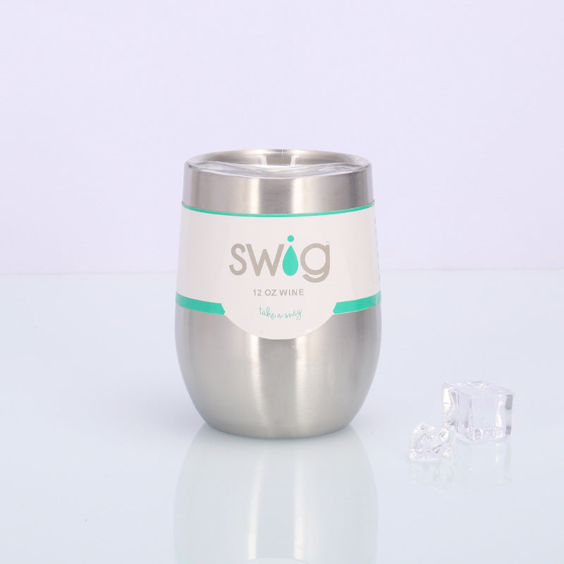 Swig Eggshell Cup 12oz Stainless Steel Wine Mug - Minihomy