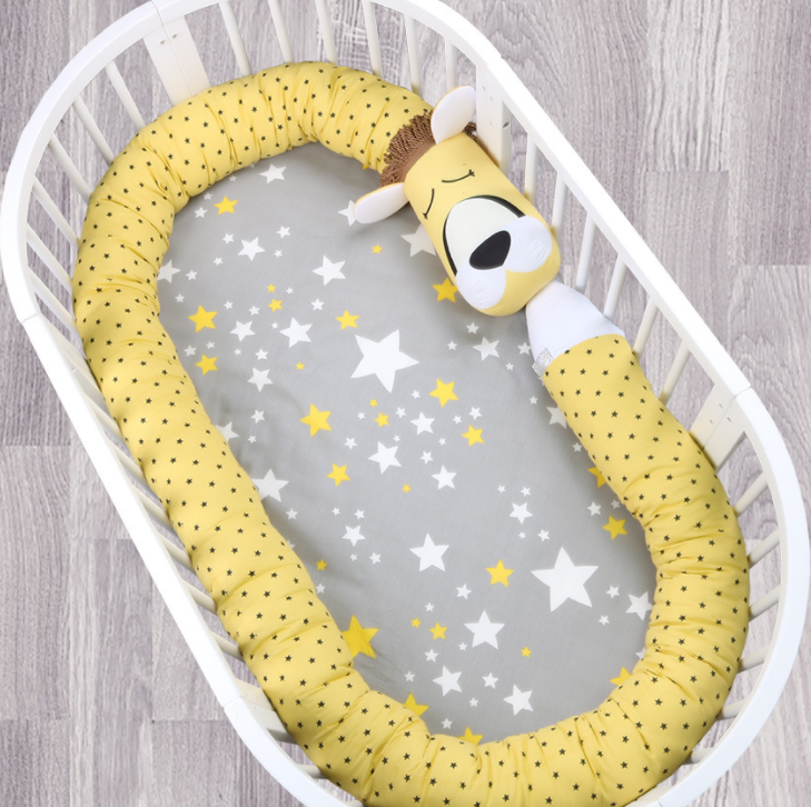 Crib bed surrounded by cotton four seasons universal children anti-collision summer breathable elliptical bed baby - Minihomy