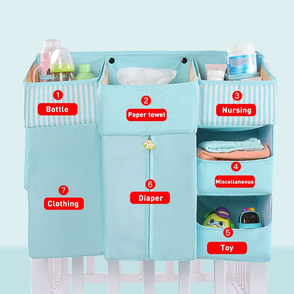 Crib Hanging Bag Universal Baby Supplies Storage Bag: Stay Organized in Style - Minihomy