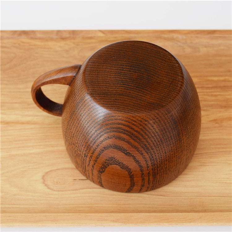 Handle coffee wooden cup whole wood cup - Minihomy