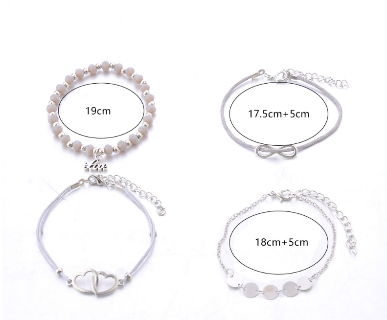 English alphabet handmade LOVE wafer bracelet set - Minihomy