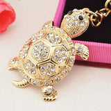 Novelty Rhinestone Tortoise Keychain - Minihomy