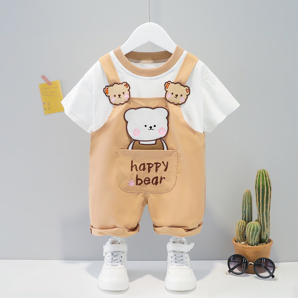 Children's Clothing Baby Summer Cartoon Short-sleeved Overalls - Minihomy