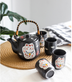 Creative Hand-painted Lucky Cat Ceramic Tea Set - Minihomy