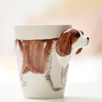 Festival gift Ceramic coffee milk tea mug 3D animal shape Hand painted Cow cup - Minihomy