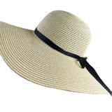 Summer seaside vacation beach hat bow ribbon female sunscreen straw hat folding