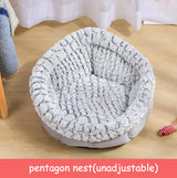 Pet Bed Soft Non-Slip Plush Kennel Round Cat Dog Nest Cushion - Minihomy