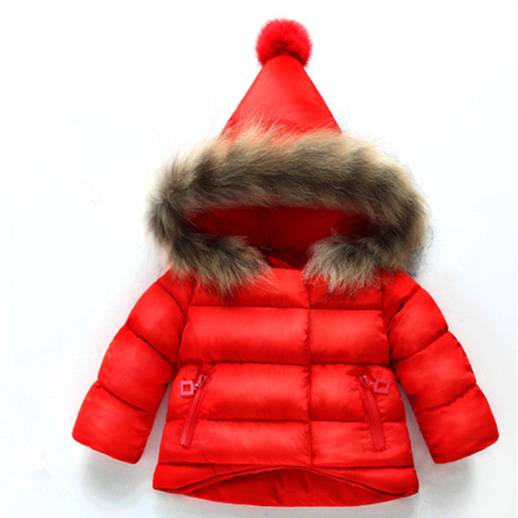 Unisex Baby Down Hooded Winter Jacket