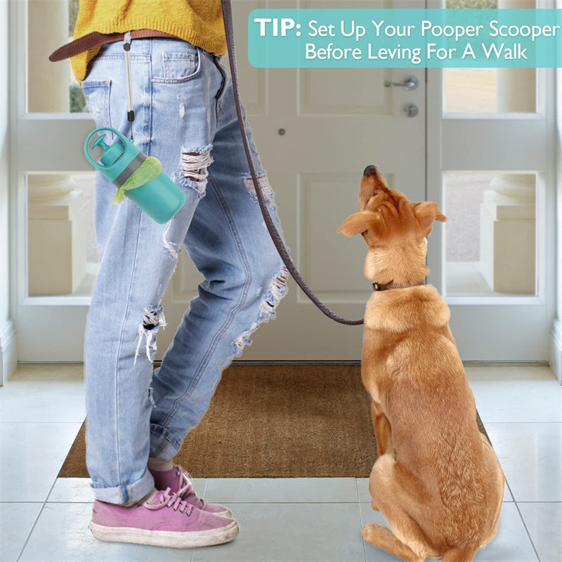 Portable Lightweight Dog Pooper Scooper With Built-in Poop Bag Dispenser - Minihomy