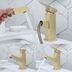 Nordic Brass Brushed Gold Pull Hot And Cold Water Faucet - Minihomy