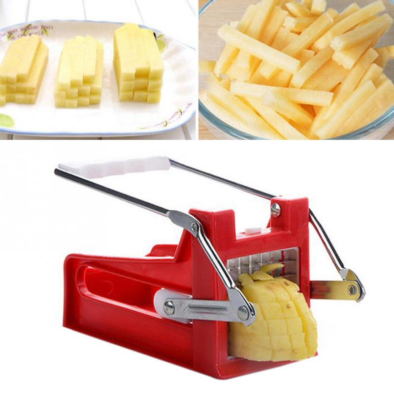 kitchen gadgets 2 Blades Potato Cutter Chopper Stainless French Fries Slicer for kitchen cortador de vegetales Home Kitchen Tool - Minihomy