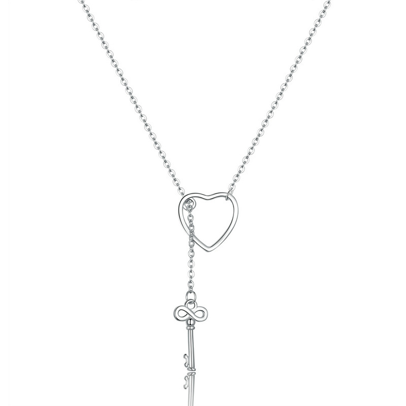 Female heart-shaped sterling silver necklace - Minihomy