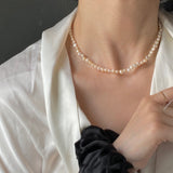 Simple Necklace Freshwater Irregular Pearl Women