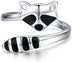 925 Sterling Silver Thumb Ring Raccoon Ring Adjustable Open Ring for Women Size 7 8 9 Jewelry - Minihomy