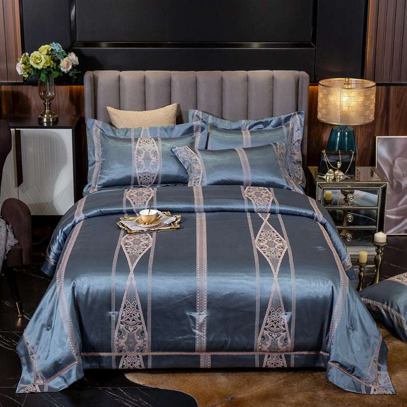 Ice Silk Jacquard High-end Linen And Cotton Bedding Set - Minihomy