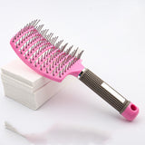 Large Curved Comb Hairbrush Boar Bristles Massage Comb Curly Hair Multifunctional Hair Brush - Minihomy