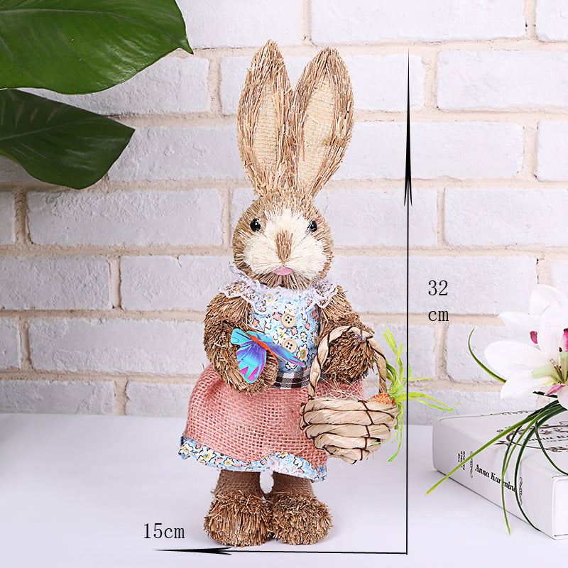 Simulation Papyrus Easter Rabbit Decoration Home