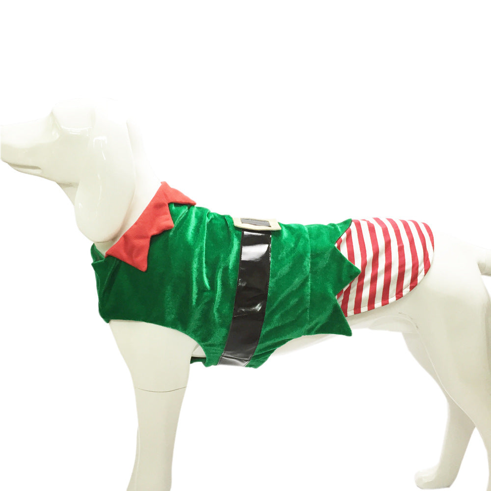 Christmas Clothes Green Elf Pet Dog Costume - Minihomy