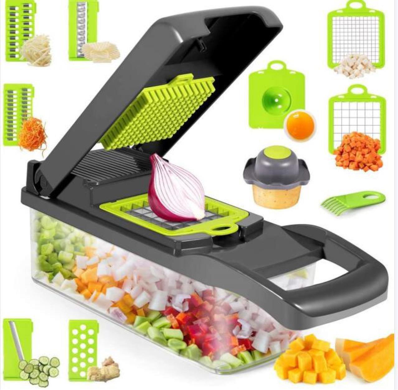 12 In 1 Manual Vegetable Chopper Kitchen Gadgets Food Chopper Onion Cutter Vegetable Slicer - Minihomy