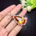 Oversized Particles Drop Citrine Pendant Necklace Women - Minihomy