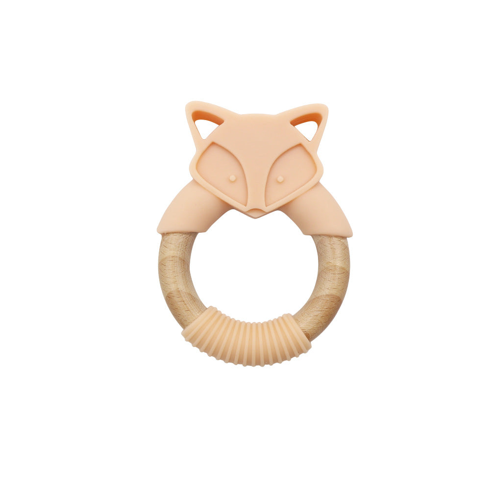 Baby Silicone Wood Ring Fox Baby Teether Molar Stick Toy - Minihomy