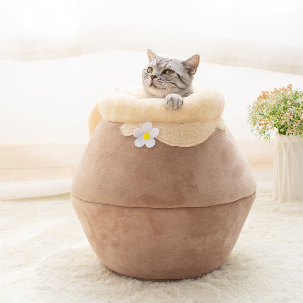 3-in-1 Cat And Dog Pet House Basin-shaped Cave Soft Bed - Minihomy