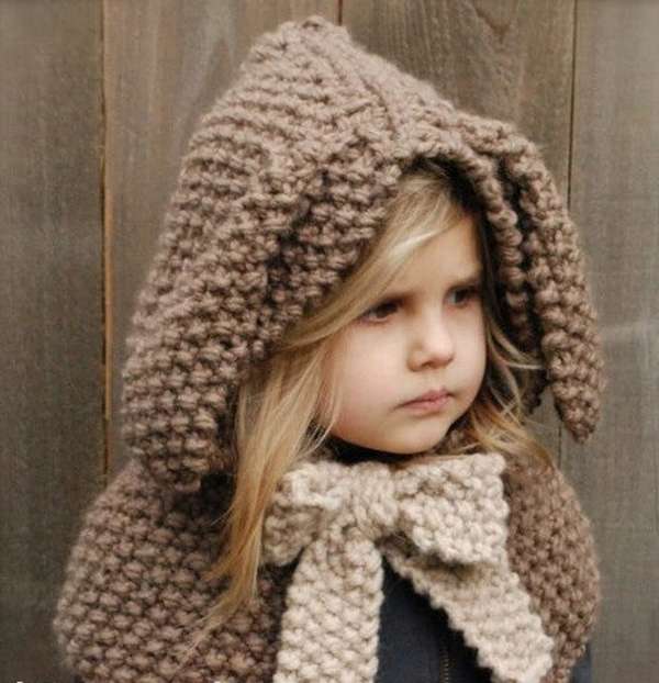 Baby Girls Hats Handmade Kids Winter Hats Wrap Bear Scarf Caps - Minihomy