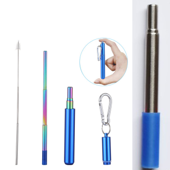 Telescopic colorful stainless steel straw