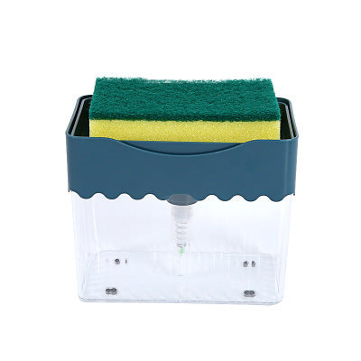 2-in-1 Soap Dispenser Sponge Caddy Push-type Liquid Box Detergent Automatic Dosing Box - Minihomy