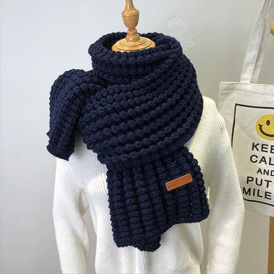 Women's Simple Thick Warm Woolen Scarf