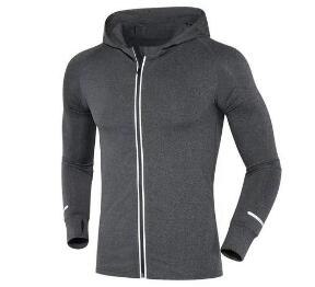 Men Sports Coat Fitness Long Sleeve Running Elastic Tight Hoodies - Minihomy