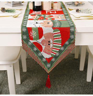 Christmas decorations knitting cloth table flag - Minihomy