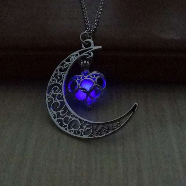 Hollow Moon & Heart Choker Necklace - Minihomy