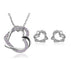 Jewelry Customized Double Diamond Heart Necklace Earring Set - Minihomy