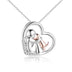 Rose Gold Dog Necklace for Girl Women Sterling Silver Girls Embraced Dog Pet Pendant Jewellery