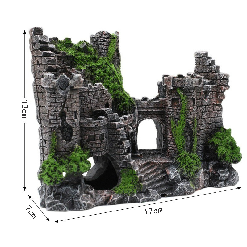 Fish tank resin castle decoration - Minihomy