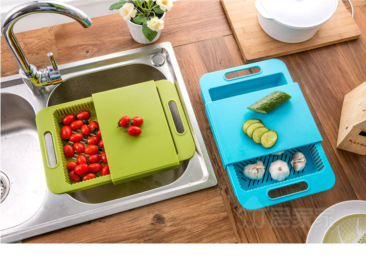 Multifunction Kitchen Chopping Blocks Sinks Drain Basket Cutting Board Vegetable Meat Tools Kitchen Accessories Chopping Board - Minihomy