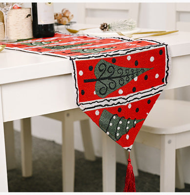 Christmas decorations knitting cloth table flag - Minihomy