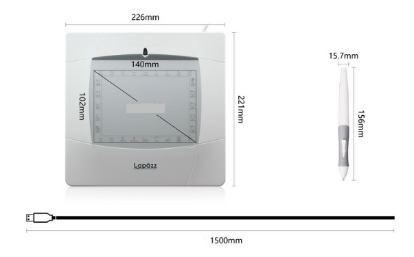 Computer Painting Board Model WP5540 USB White Black Tablet Electromagnetic Pressure Induction - Minihomy