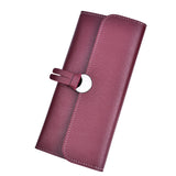 Three-fold buckle long wallet