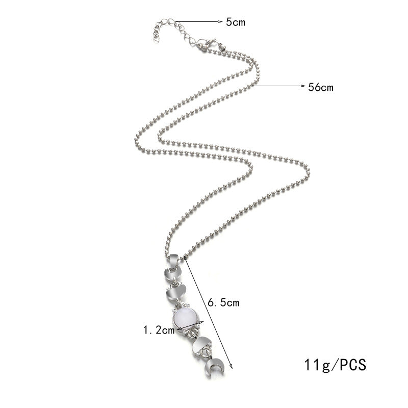 Semicircular long necklace