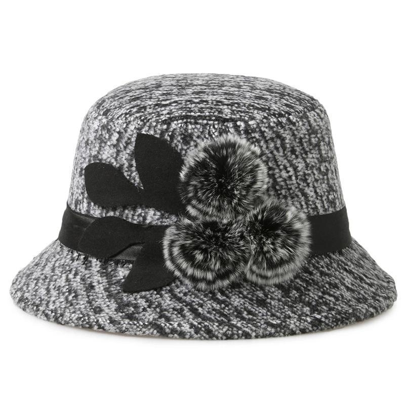 Woolen winter warm hat for women