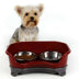 Dog bowl cat bowl pet cat double basin splash-proof neat dog cat rice bowl food bowl stainless steel bowl - Minihomy