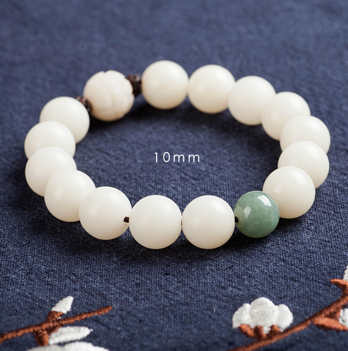 Natural White Jade Bodhi Beads Bracelets Women's - Minihomy