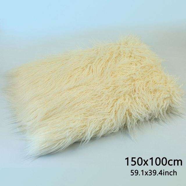 D&J Newborn Faux Fur Layer Basket Filler Stuffer Photo Shoot Prop Baby Photography Backdrop Background Infant Blanket Studio - Minihomy