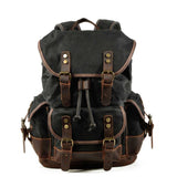 Canvas stitching leather mountaineering bag - Minihomy