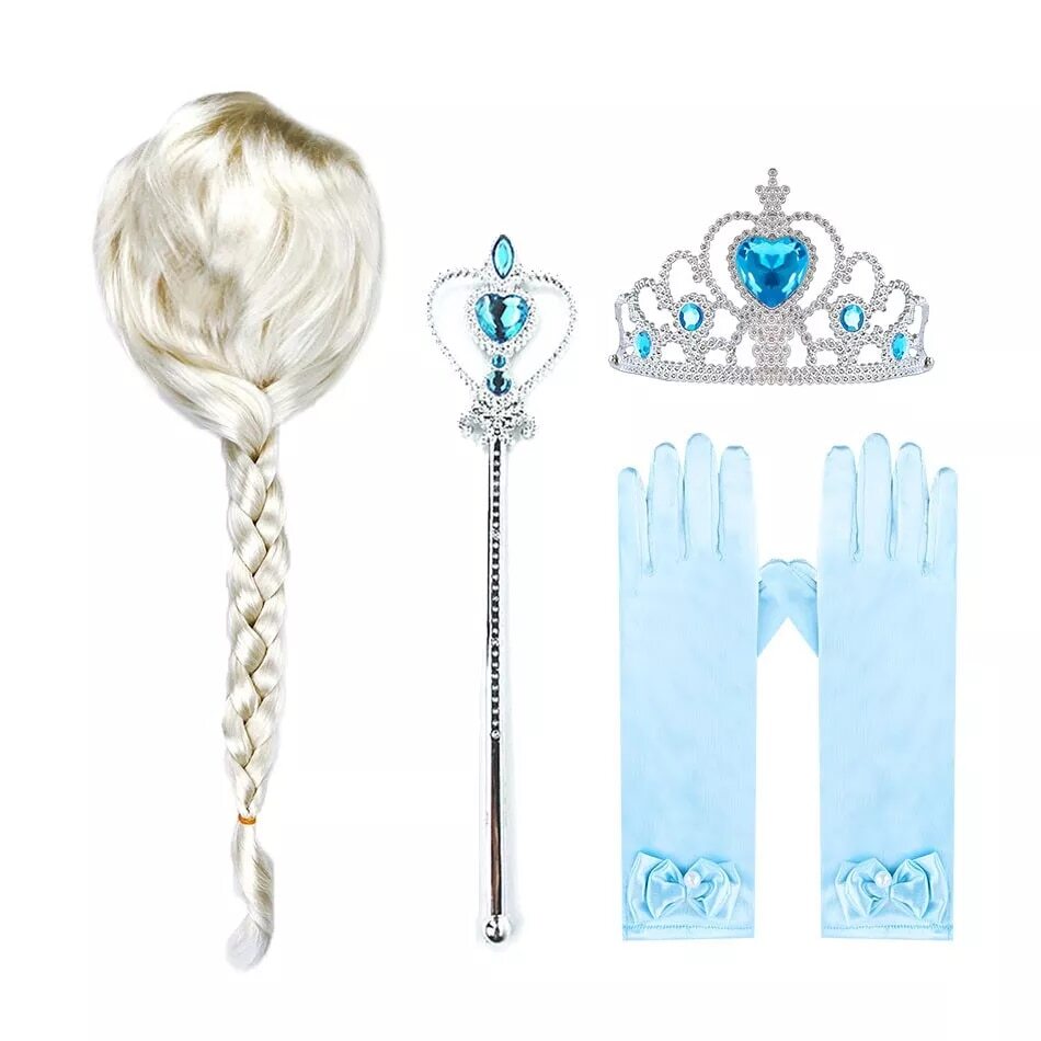 Color: Moana Wig - Girls Elsa Wig Kids Cosplay Snow Queen 2 Elza Anna Braid Hair Children Carnival Halloween Birthday Princess Party Accessories - Minihomy